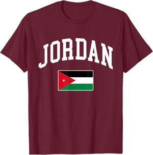 Jordan Jordanian Flag Retro Vintage Classic Graphic T-Shirt - T-Shirt | Maroon