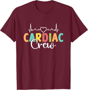 Cardiac Crew Nursing Nurses Heart Cardiology Cardiac Nurse T-Shirt - T-Shirt | Maroon