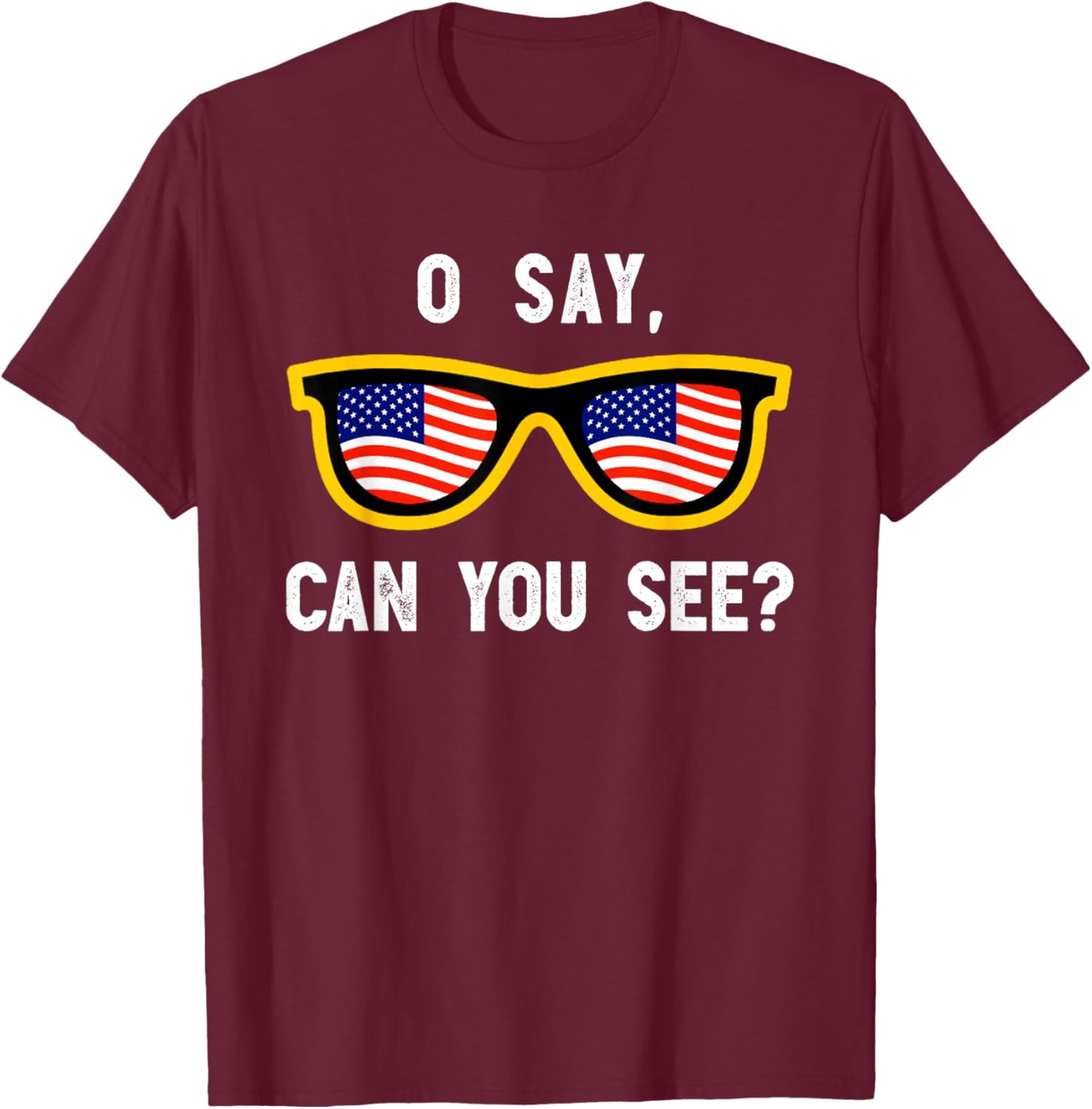 Funny Optician Eye Doctor 4th July Pun | Fourth July T-Shirt - T-Shirt | Maroon