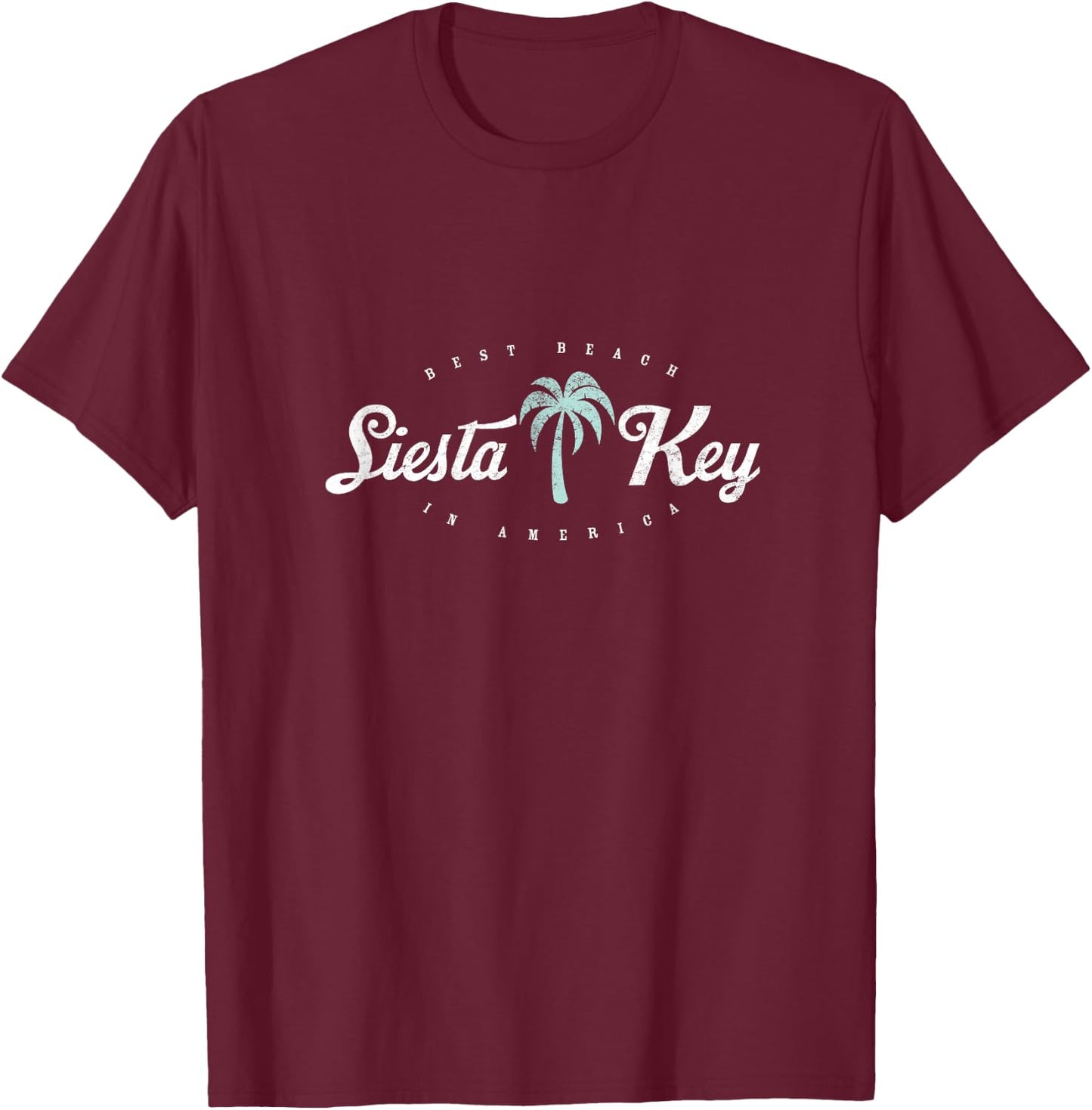 Siesta Key Best Beach in America Palm Tropical Men Women Girls Kids T-Shirt - T-Shirt | Maroon