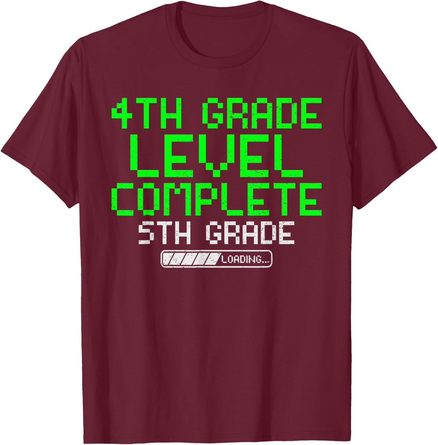 4th Grade Level Complete 5th Grade Graduation Gaming Kids T-Shirt - T-Shirt | Maroon