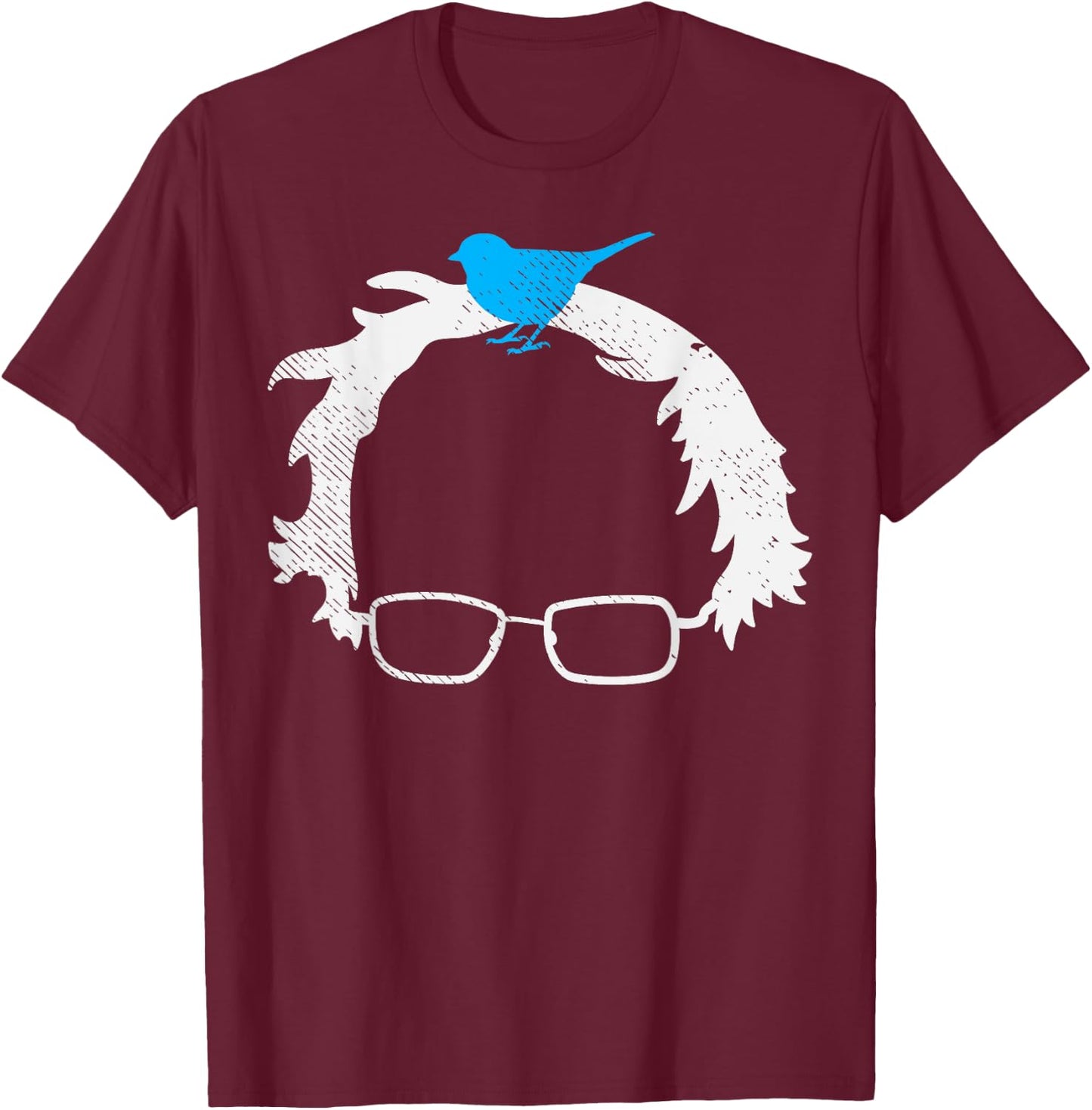 Bernie Sanders Wig Blue Bird Glasses 2020 Election President T-Shirt - T-Shirt | Maroon