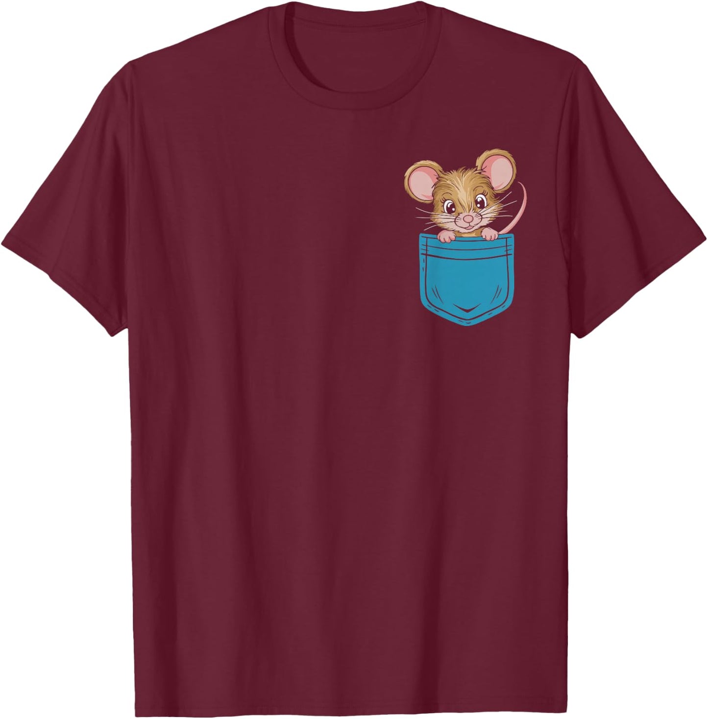 Funny Mouse in Bag T-Shirt - T-Shirt | Maroon