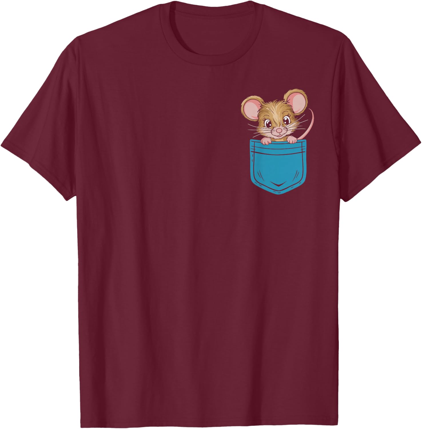 Funny Mouse in Bag T-Shirt - T-Shirt | Maroon