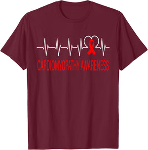 Cardiomyopathy Awareness Heartbeat Women, Kids T-Shirt - T-Shirt | Maroon