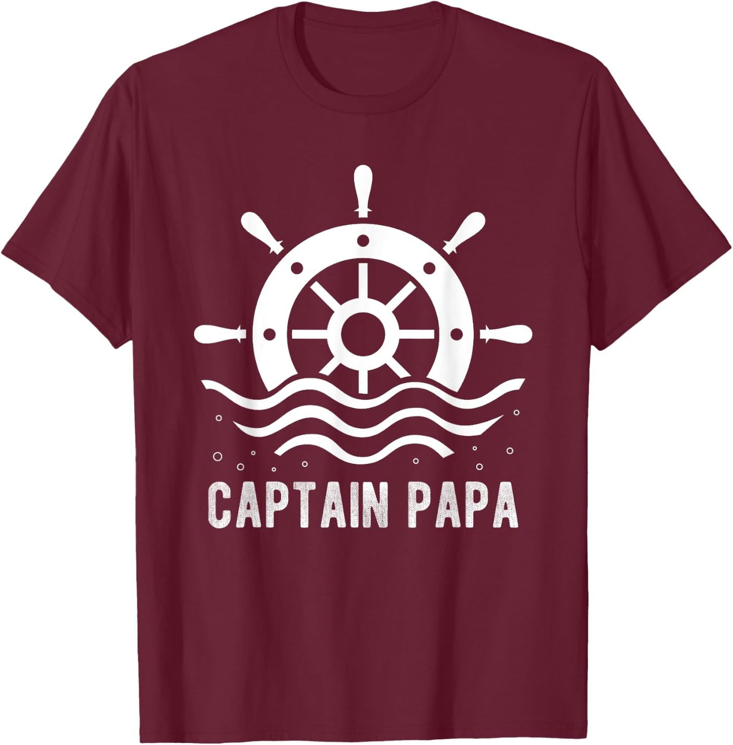 CAPTAIN PAPA Boating Father's Day Pontoon Captain Boat Lover T-Shirt - T-Shirt | Maroon