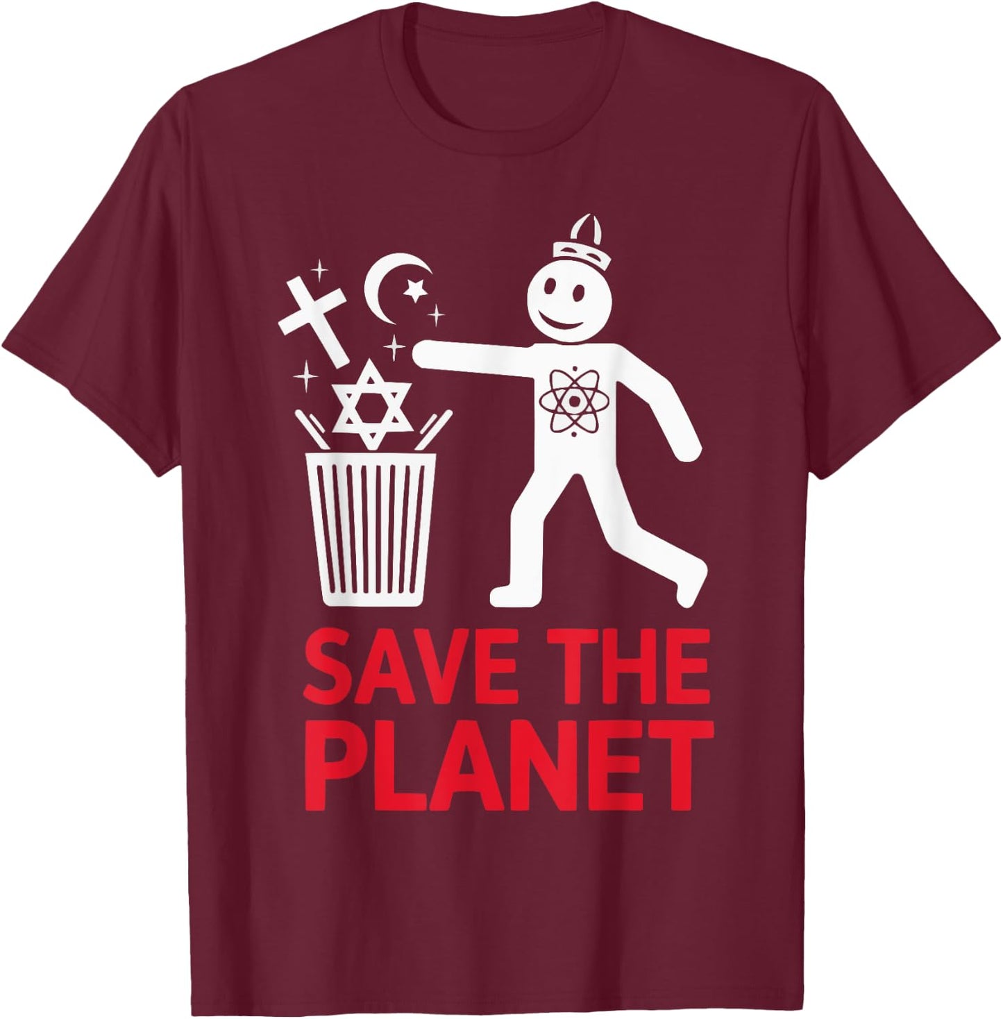 Atheism Anti-Religion Agnostic Freethinker Atheist T-Shirt - T-Shirt | Maroon
