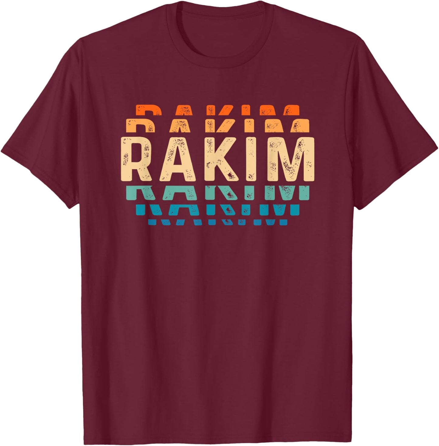 Rakim Vintage Love Heart Rakim Personalized Retro Rakim T-Shirt - T-Shirt | Maroon