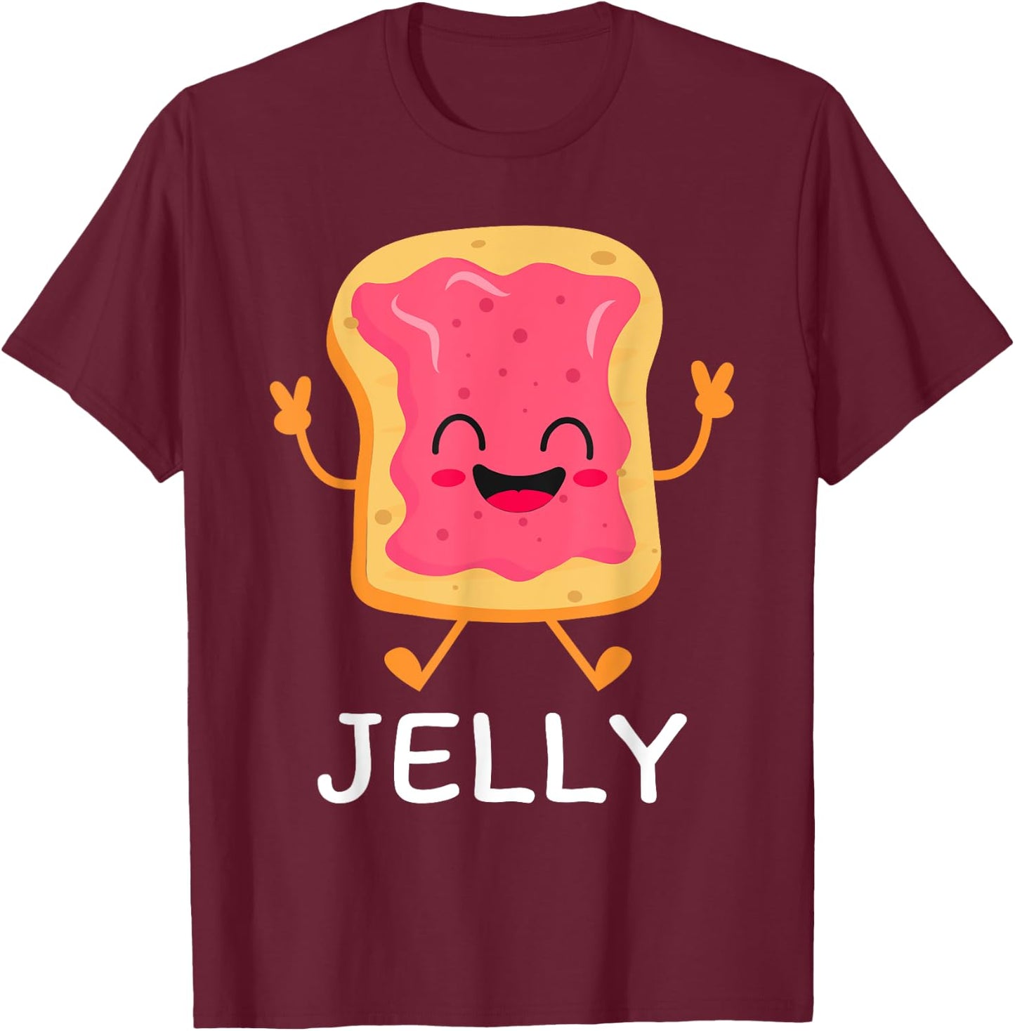Couple Peanut Butter and Jelly Costume Halloween Matching T-Shirt - T-Shirt | Maroon