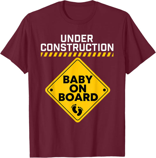 Baby On Board - Gender Reveal Baby Shower Pregnancy T-Shirt - T-Shirt | Maroon