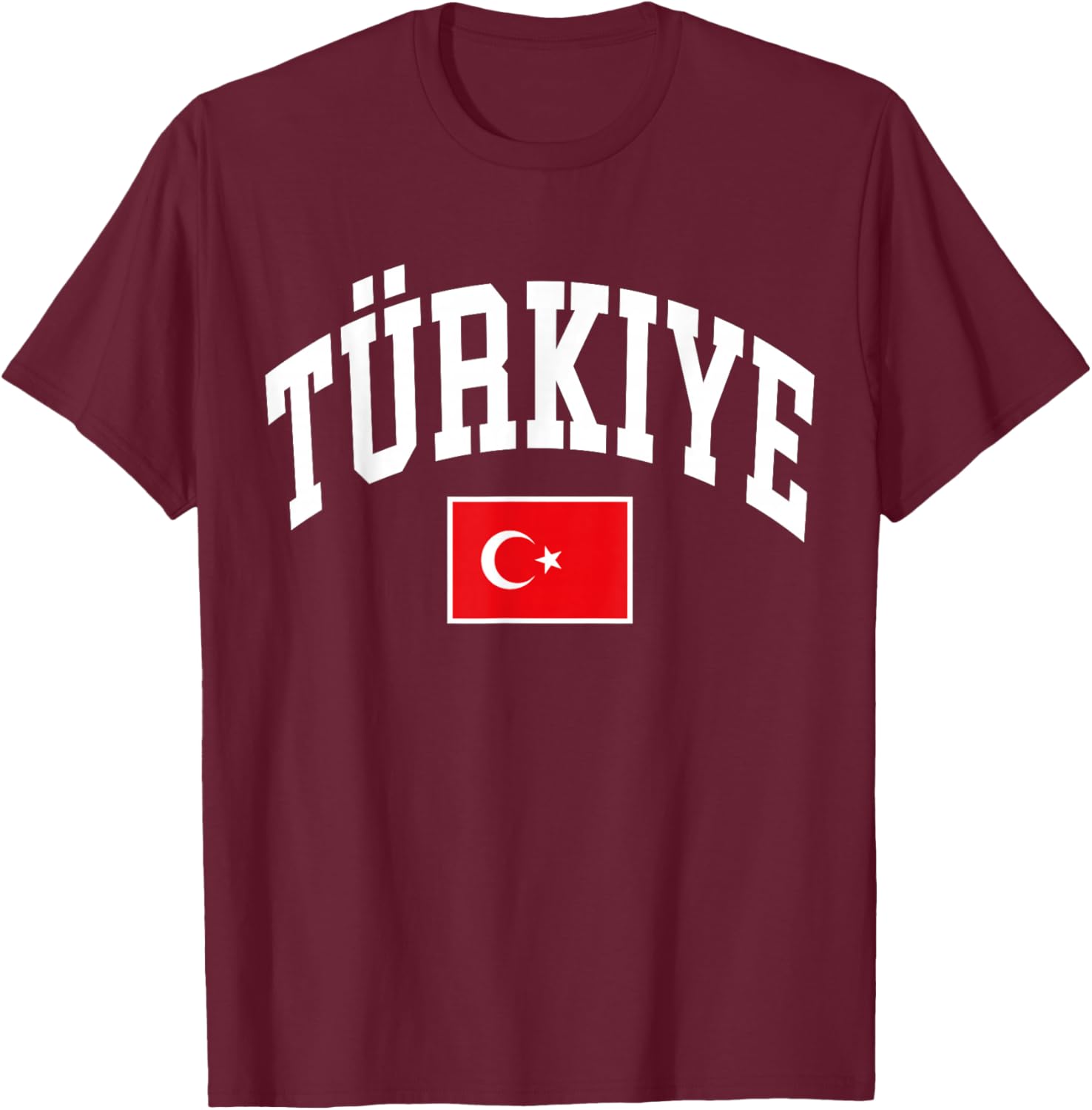 Turkey Turkish Turkiye Flag Graphic T-Shirt - T-Shirt | Maroon