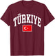 Turkey Turkish Turkiye Flag Graphic T-Shirt - T-Shirt | Maroon