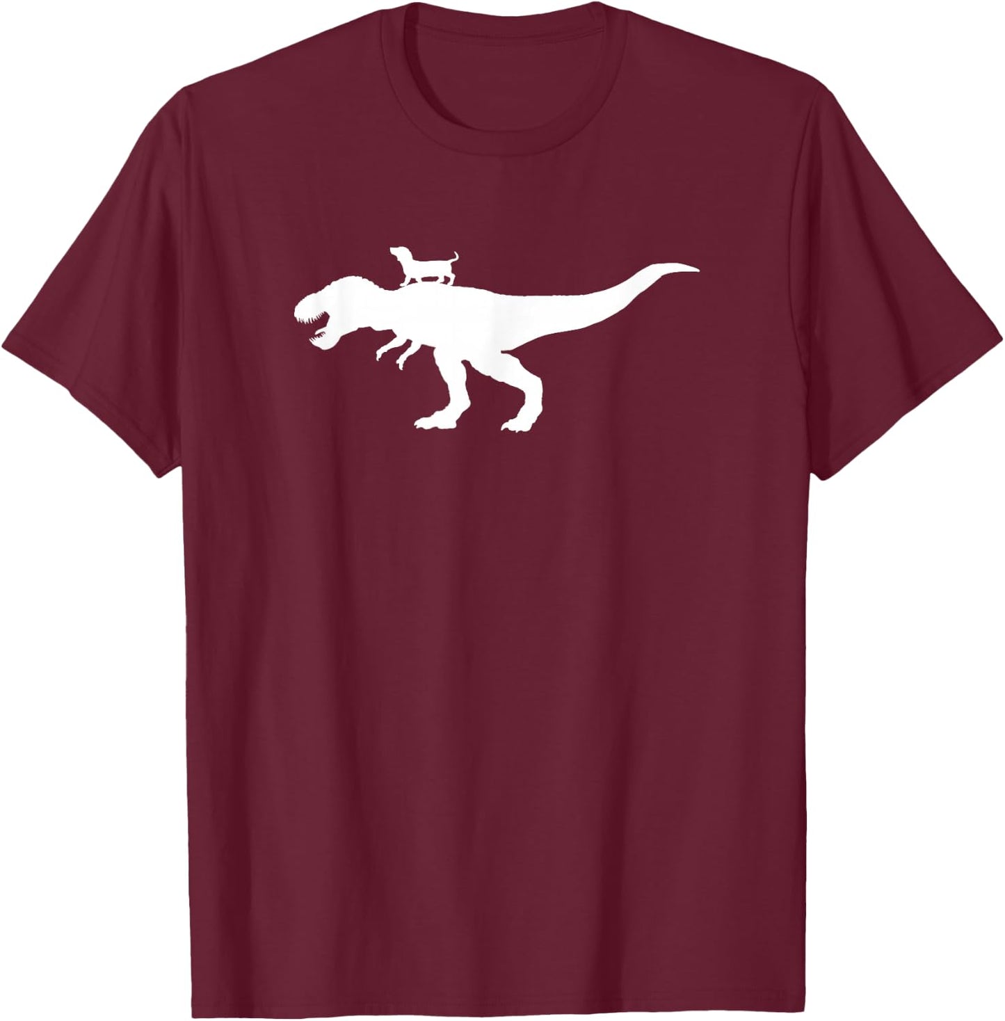 Trex Dinosaur & Dachshund Gifts Wiener Dog Owner Matching T-Shirt - T-Shirt | Maroon
