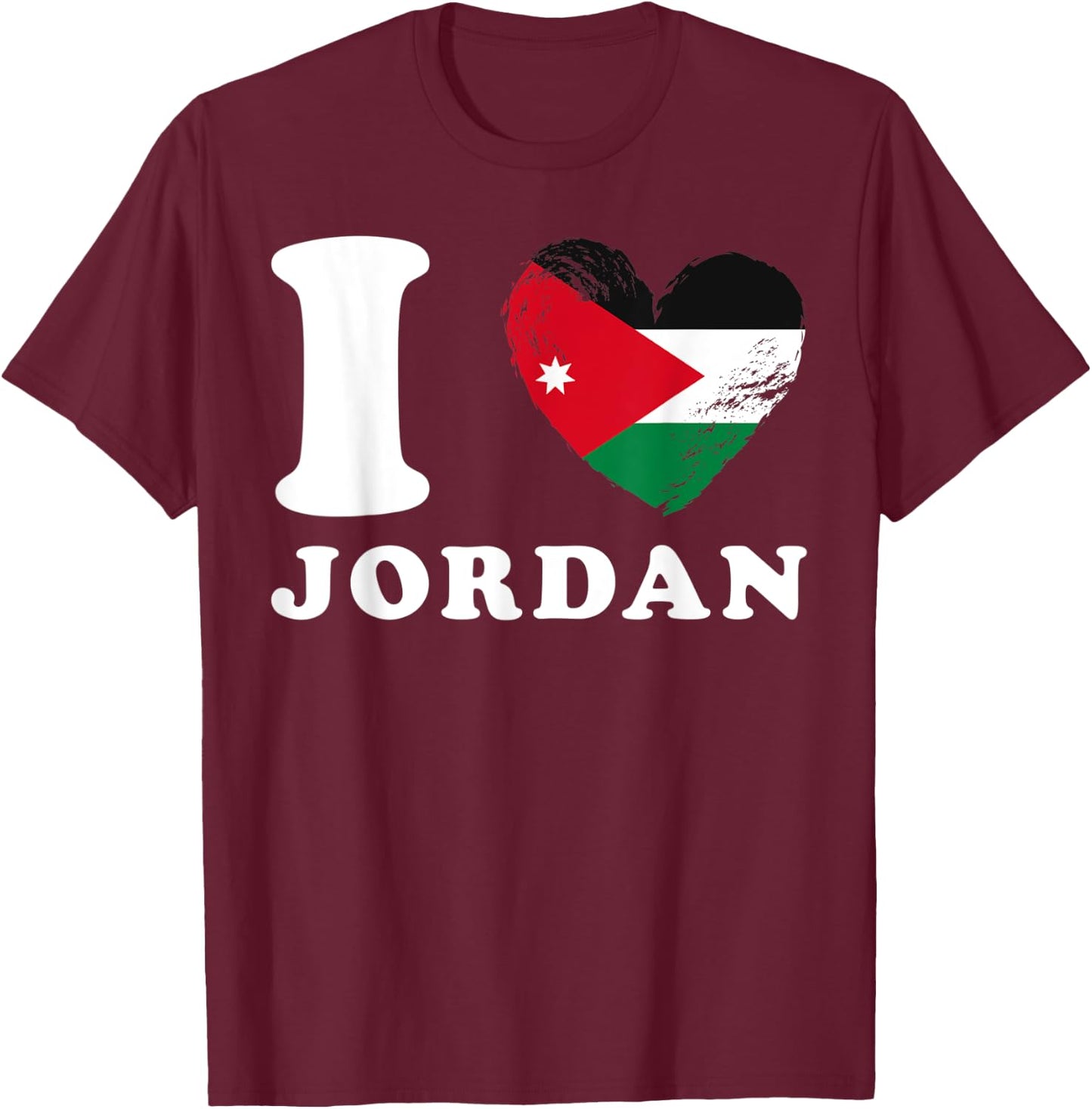 I Love Jordan - Heart Flag Jordan T-Shirt - T-Shirt | Maroon