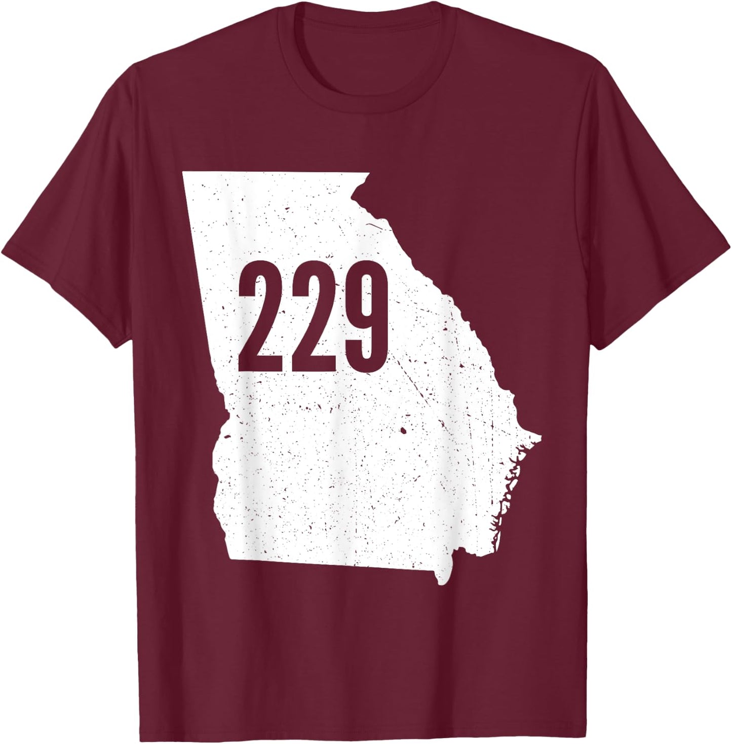 229 Georgia Area Code Outline State Southern Pride T-Shirt - T-Shirt | Maroon