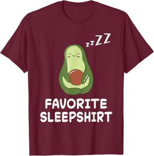 Avocado Avocados Nap Sleeping Sleep Pajama Nightgown T-Shirt - T-Shirt | Maroon