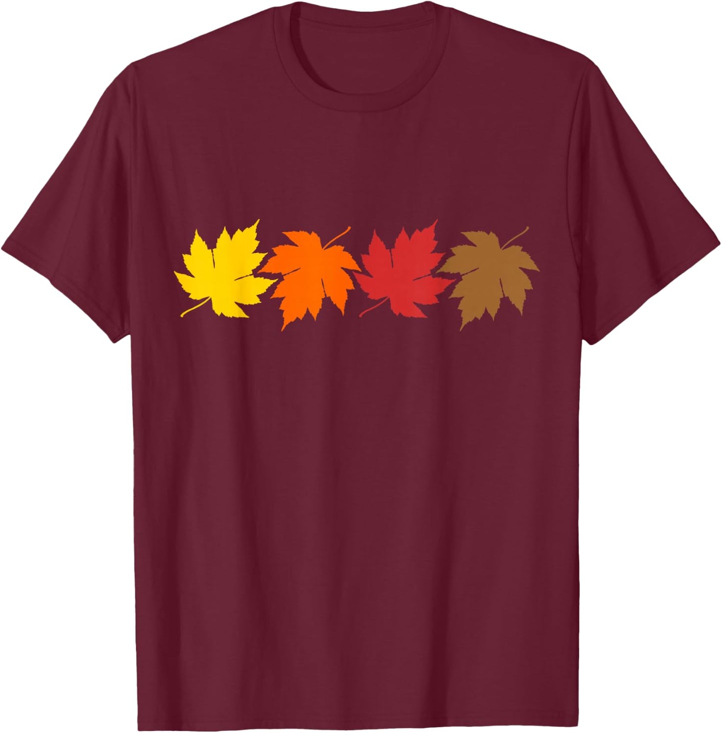 Fall Leaves and October Autumn T-Shirt - T-Shirt | Maroon