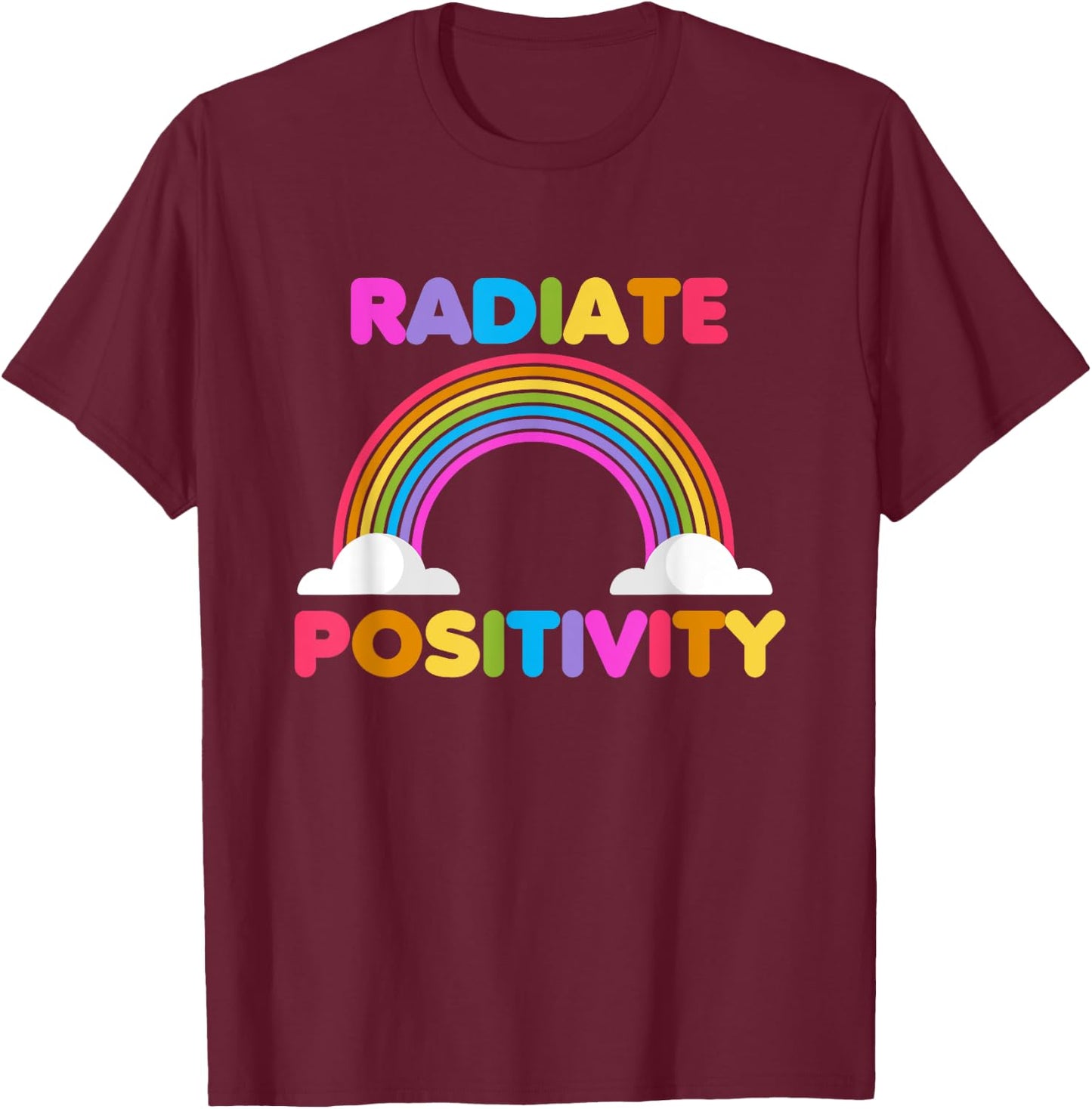 Radiate Positivity Shirt meditation & Inspirational Yoga T-Shirt - T-Shirt | Maroon