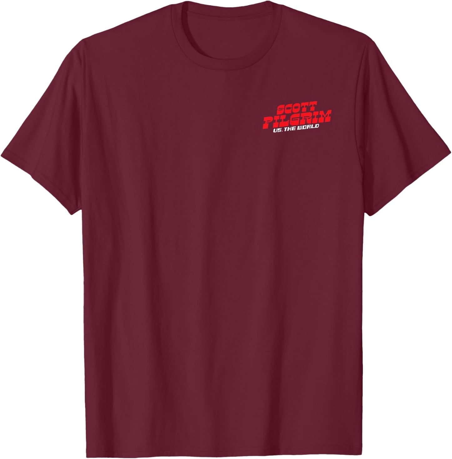 Scott Pilgrim Vs. The World Battle of the Bands Front & Back T-Shirt - T-Shirt | Maroon