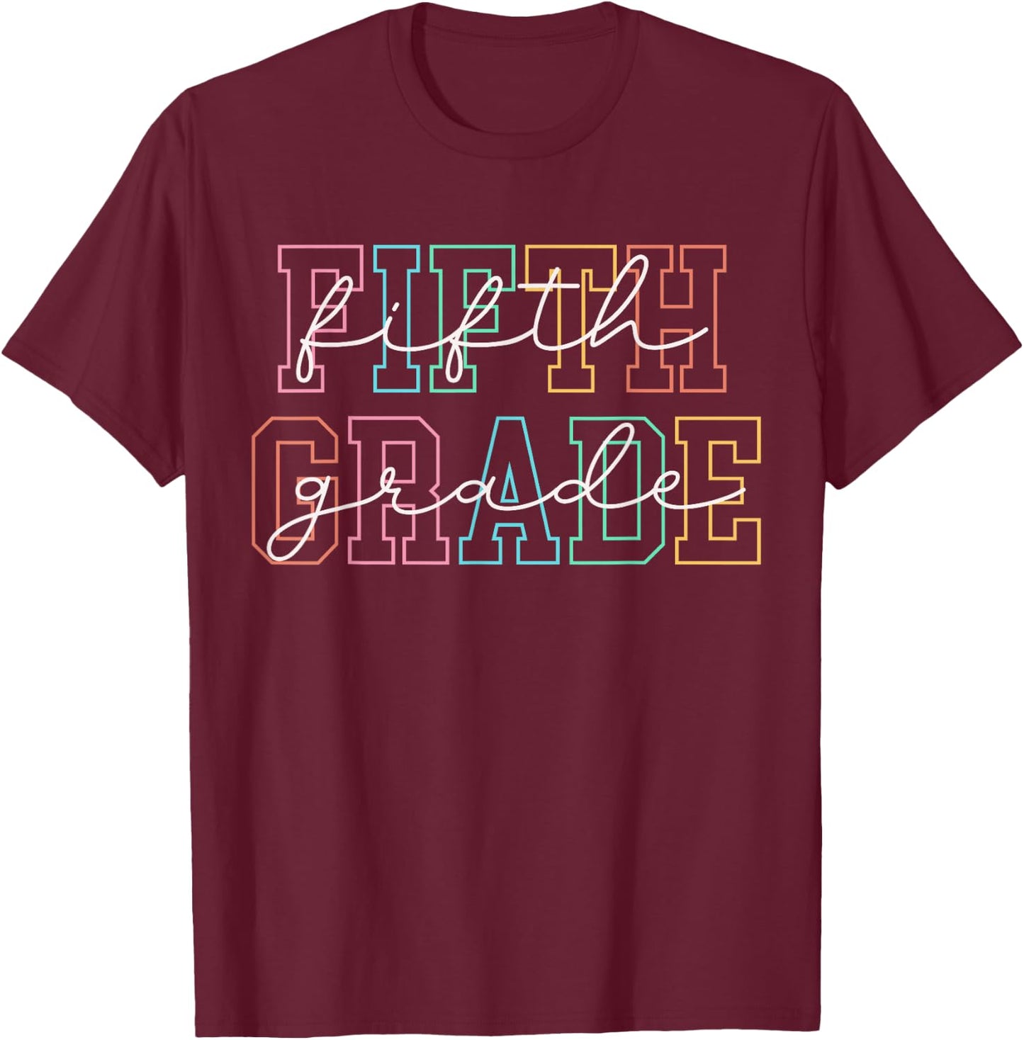 Fifth Grade Teacher Girls Boys Back To School 5th Grade T-Shirt - T-Shirt | Maroon