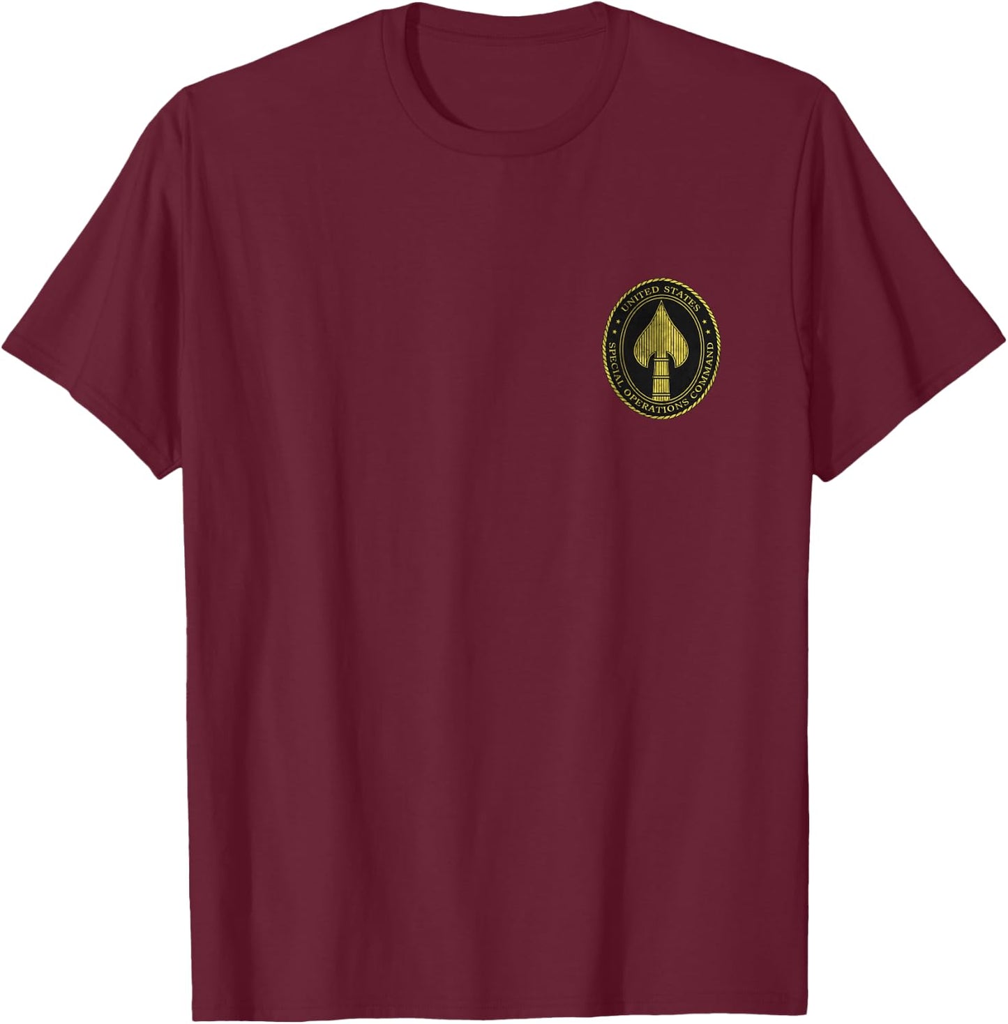 US Special Operations Command USSOCOM Logo Military Veteran T-Shirt - T-Shirt | Maroon