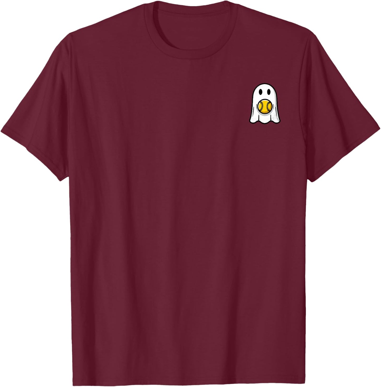Funny Halloween Ghost Softball My Boo Halloowen Men Women T-Shirt - T-Shirt | Maroon