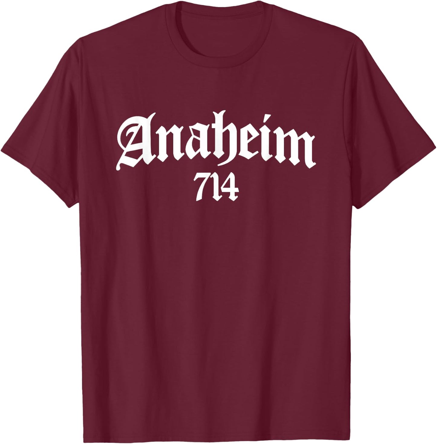 Anaheim California 714 T-Shirt - T-Shirt | Maroon