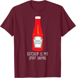 Funny ketchup is my spirit animal T-Shirt - T-Shirt | Maroon