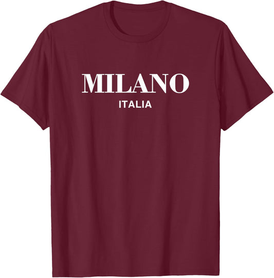 Milano Italia Retro Preppy Italy Girls Milan Souvenir T-Shirt - T-Shirt | Maroon