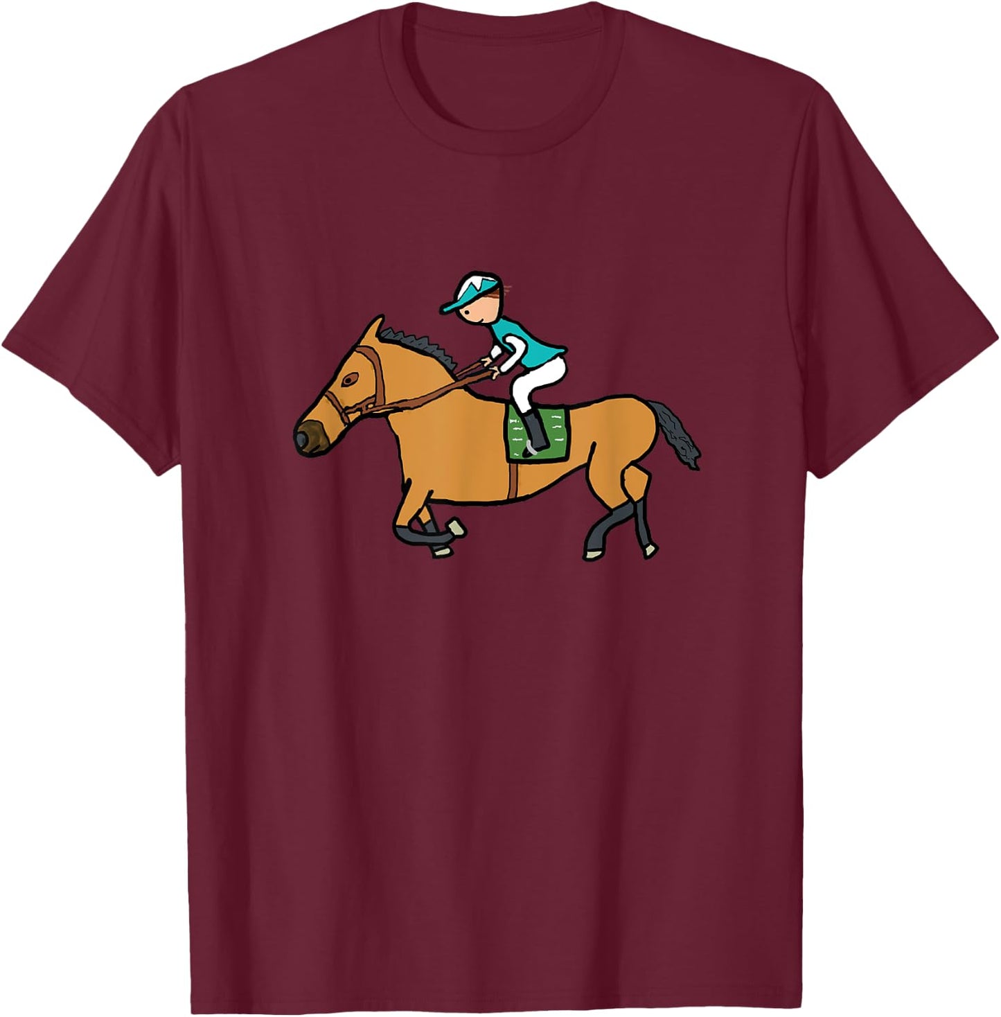 Horse Racing T-Shirt - T-Shirt | Maroon