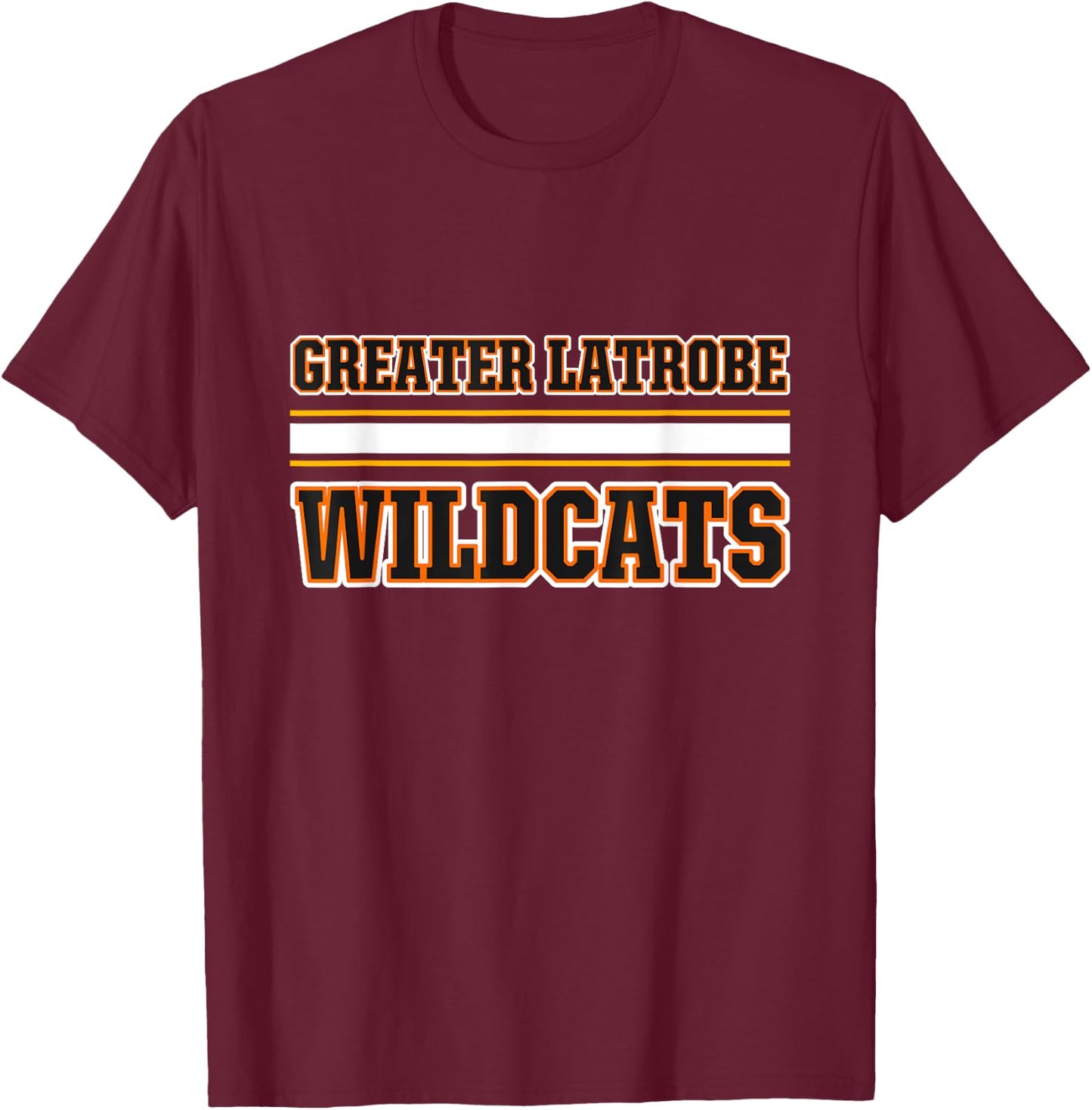 Greater Latrobe Wildcats Horizontal Stripes T-Shirt - T-Shirt | Maroon