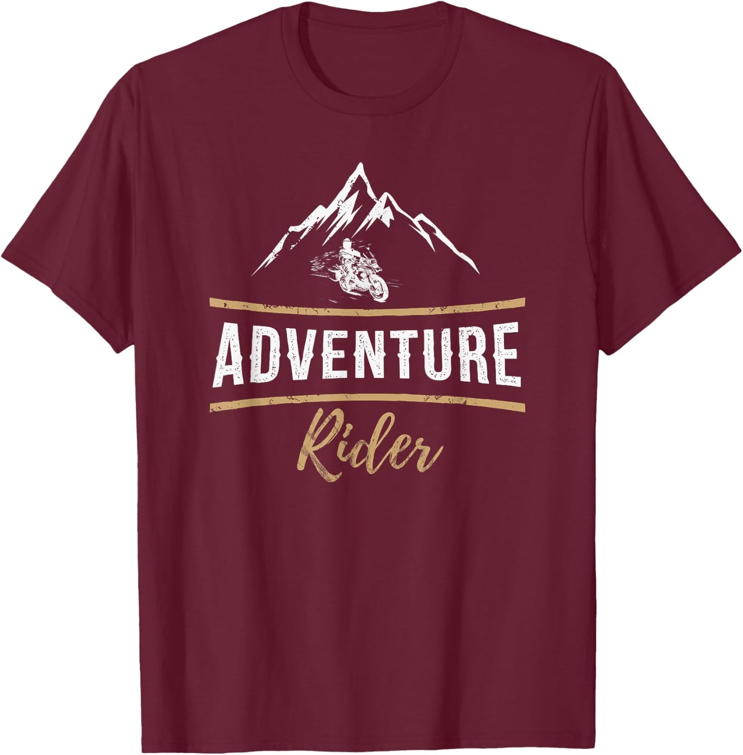 Adventure Rider Motorcycle Camping T-Shirt - T-Shirt | Maroon