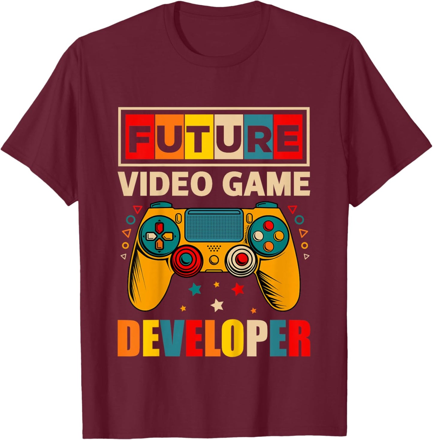 Kids Future Video Game Developer Toddler Boy Game Designer Gifts T-Shirt - T-Shirt | Maroon
