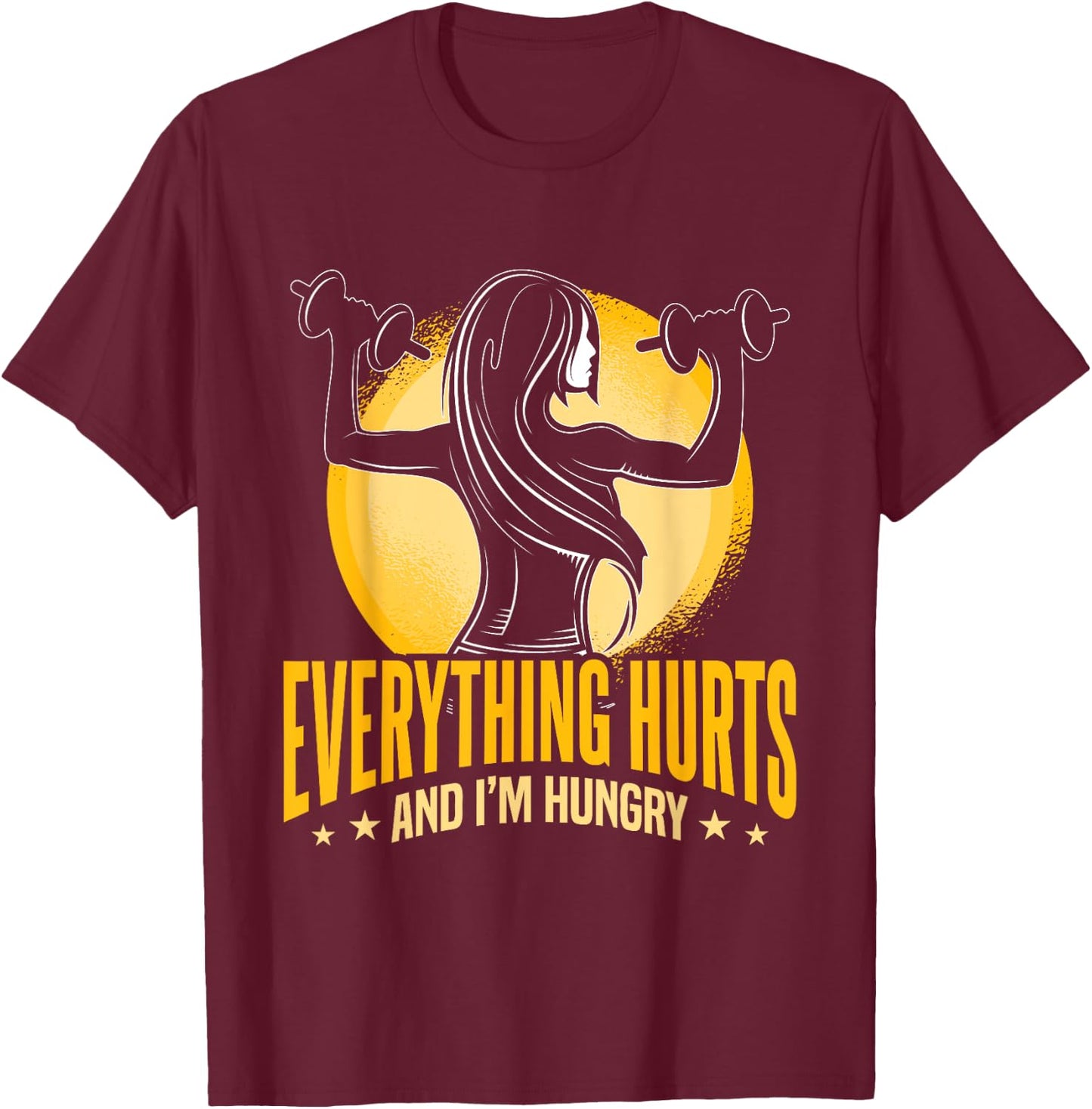 Workout Women Fitness I'm Just Here For The Playlist T-Shirt - T-Shirt | Maroon