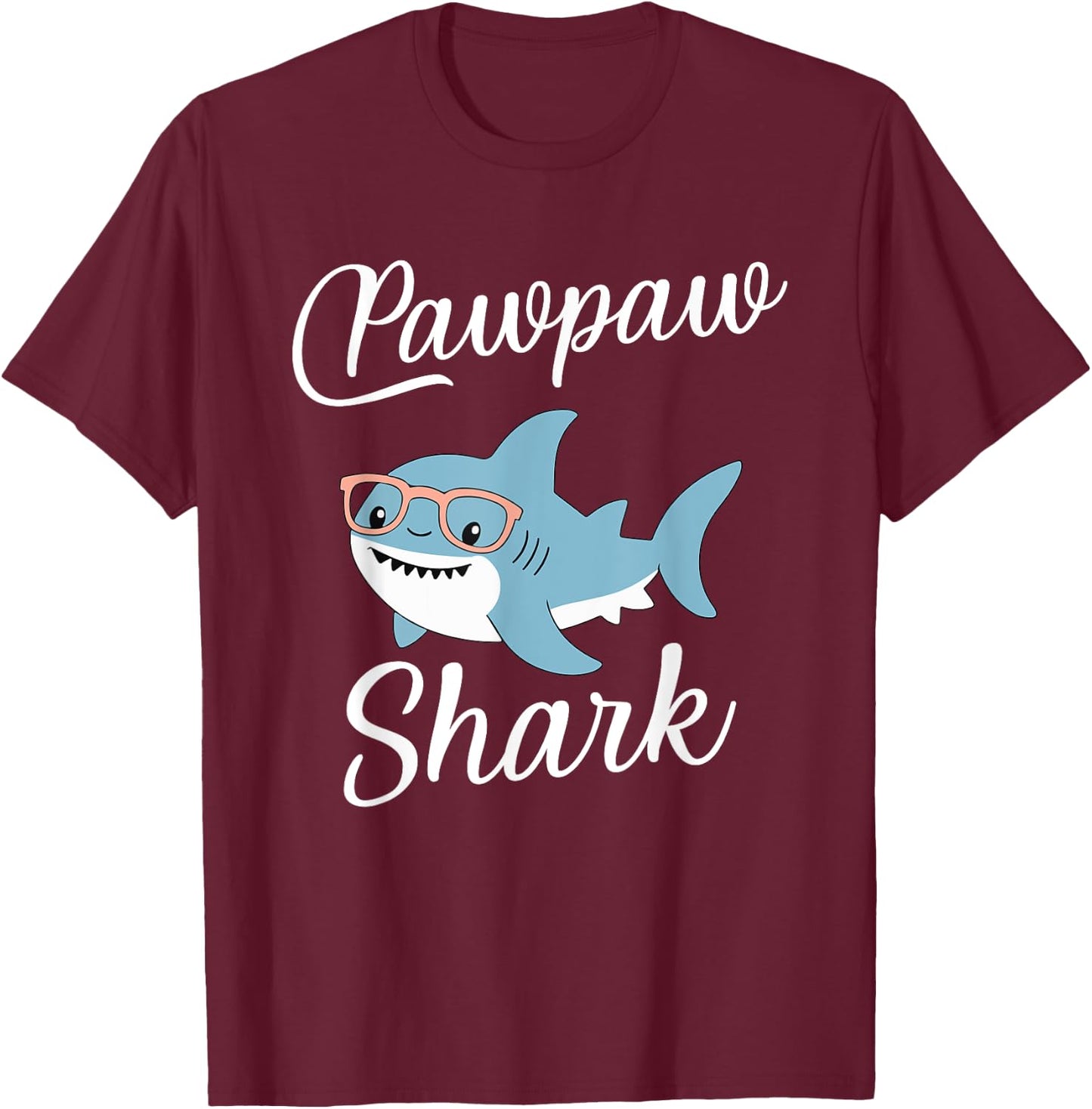 PawPaw Shark Funny Matching Family Grandpa Paw-Paw T-Shirt - T-Shirt | Maroon