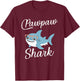 PawPaw Shark Funny Matching Family Grandpa Paw-Paw T-Shirt - T-Shirt | Maroon