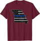 Missouri State Highway Patrol Shirt Thin Blue Line Flag Shir T-Shirt - T-Shirt | Maroon