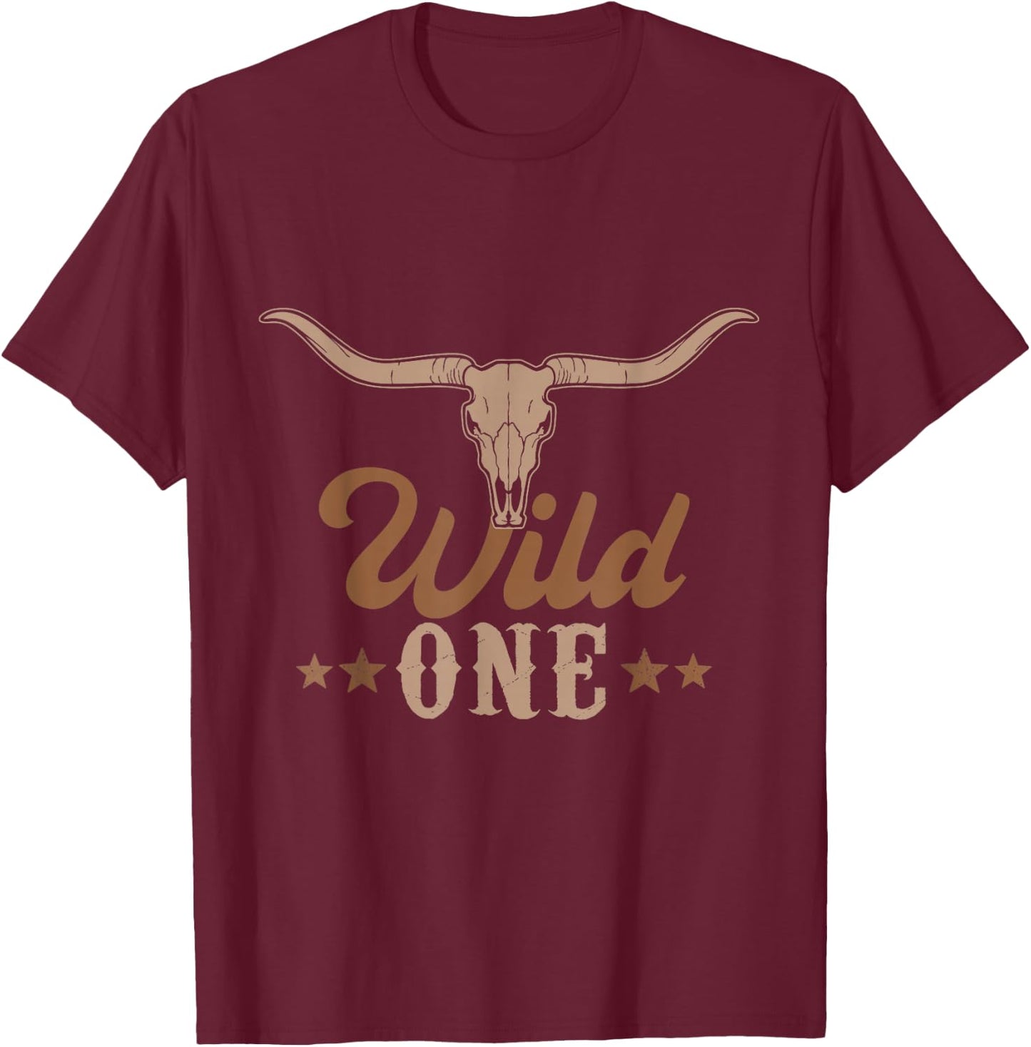 Wild One Cowboy Western Rodeo First Birthday Party Matching T-Shirt - T-Shirt | Maroon