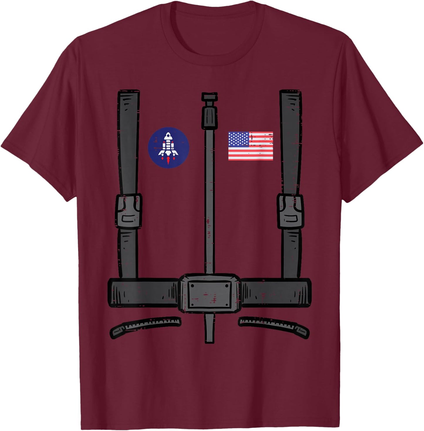 US Astronaut Costume Space Suit Galaxy Men Women Boys Kids T-Shirt - T-Shirt | Maroon