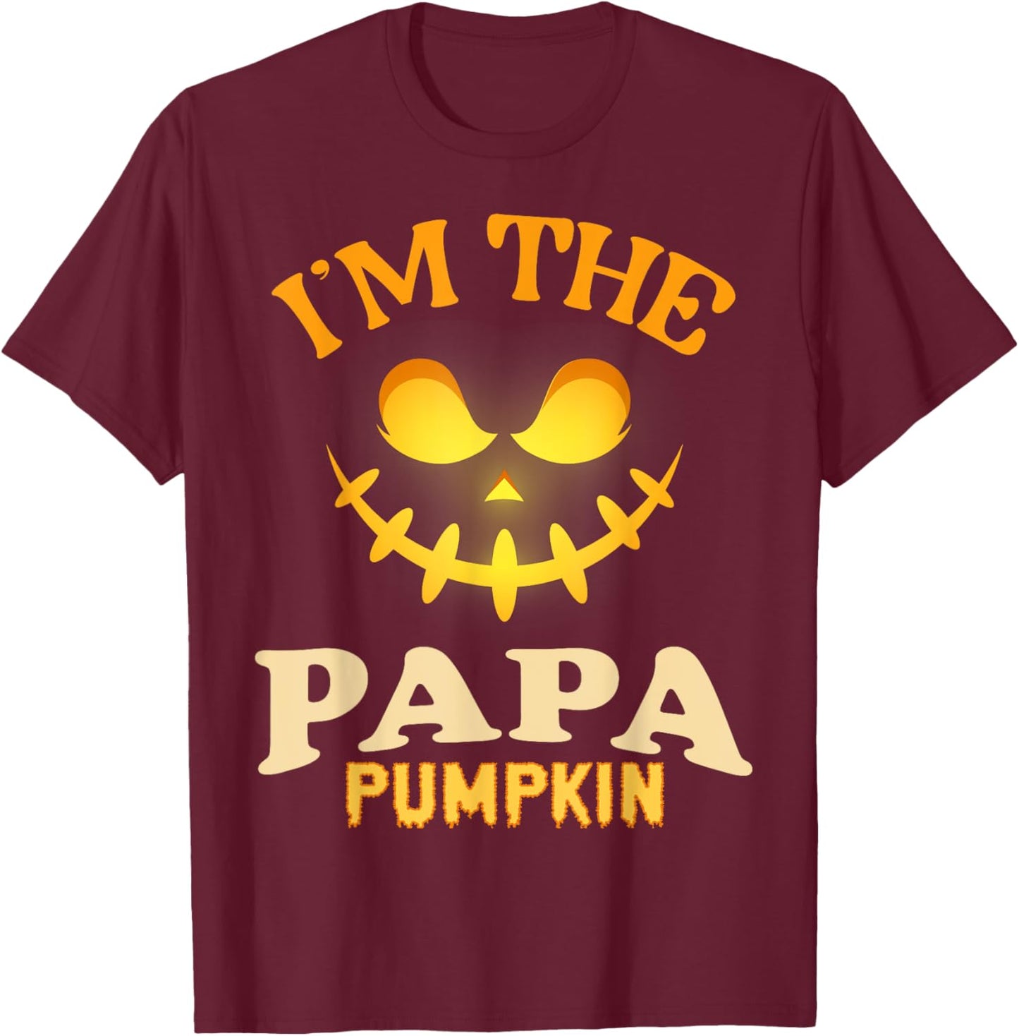 Papa Halloween Pumpkin Matching Costume T-Shirt - T-Shirt | Maroon