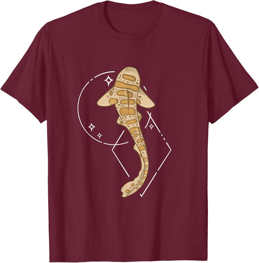 Leopard Shark Ocean Vintage Design T-Shirt - T-Shirt | Maroon