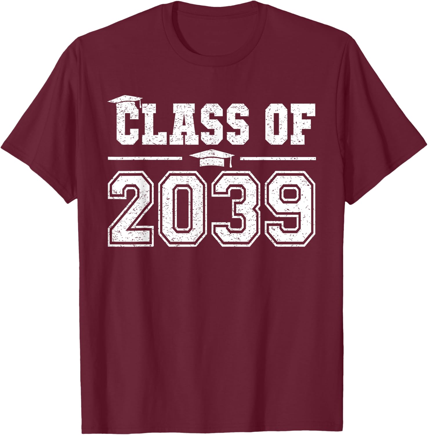 Class of 2039 Grow With Me Graduation First Day of School T-Shirt - T-Shirt | Maroon