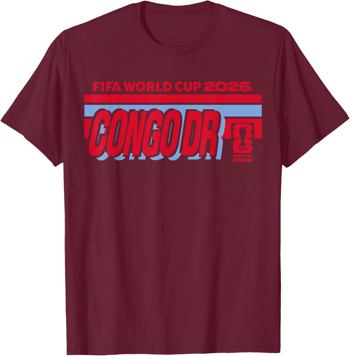 FIFA World CUP26 Congo DR Stack Banner T-Shirt - T-Shirt | Maroon
