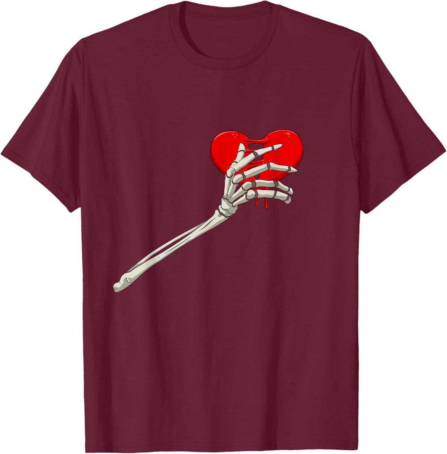 Skeleton Broken Heart Bones Divorce Breakup Heartbroken T-Shirt - T-Shirt | Maroon