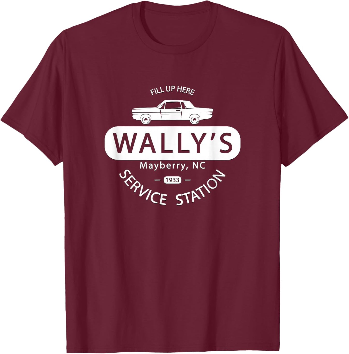 Andy Griffith Show | Wally's Service Station Classic TV T-Shirt - T-Shirt | Maroon