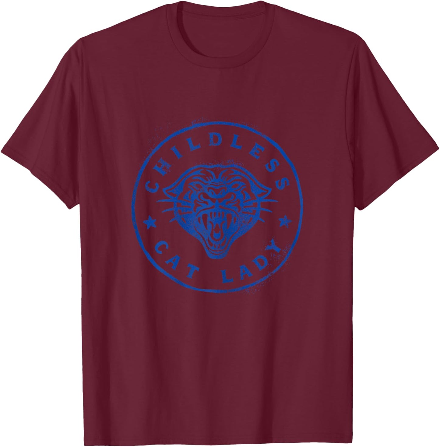 Childless Cat Lady Brave Proud Independent Apparel T-Shirt - T-Shirt | Maroon