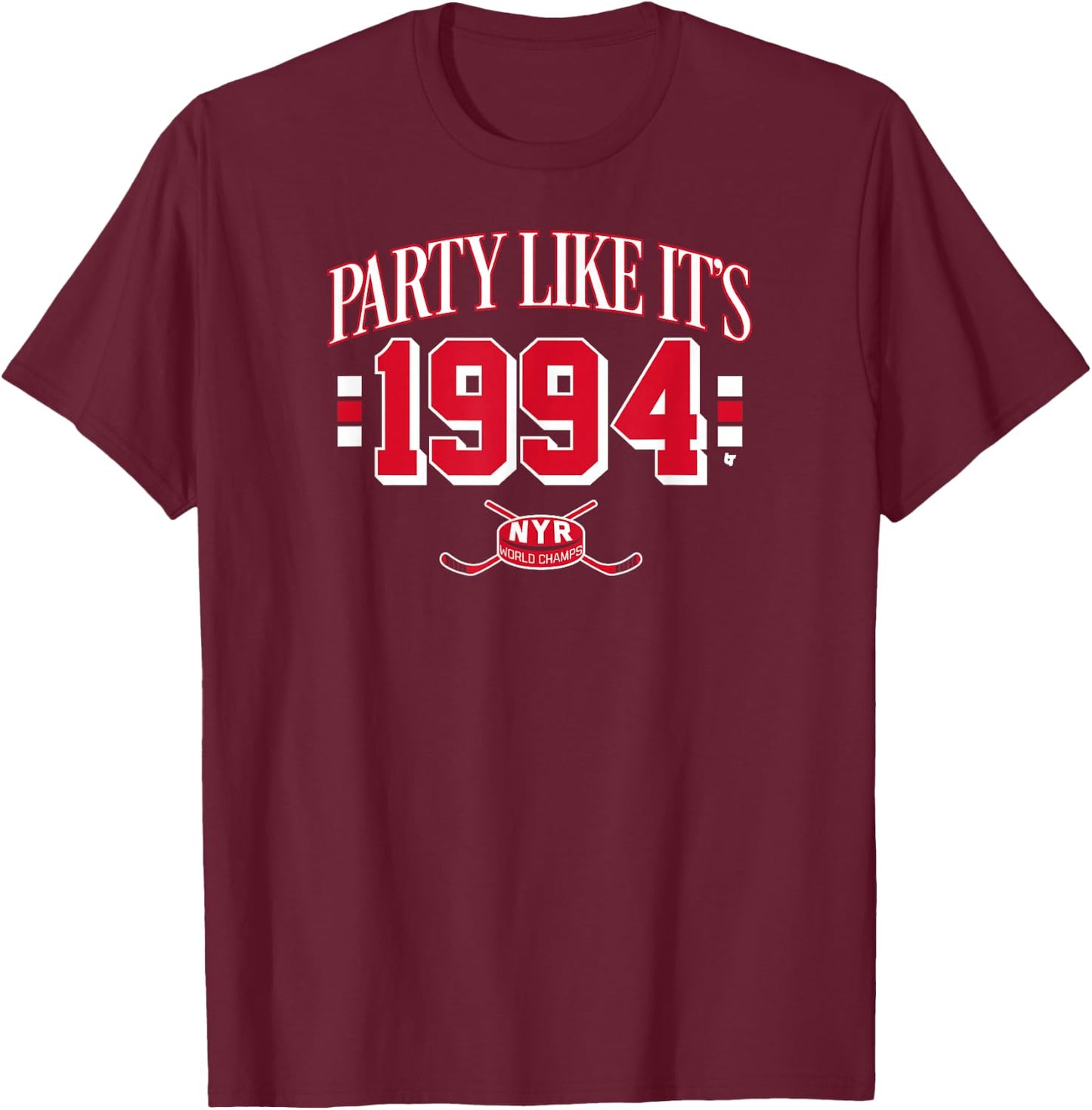 Party Like It's 1994 - New York Hockey T-Shirt - T-Shirt | Maroon