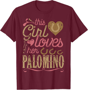 Palomino Horse Shirt - Palomino Horse Lover Gift T-Shirt - T-Shirt | Maroon