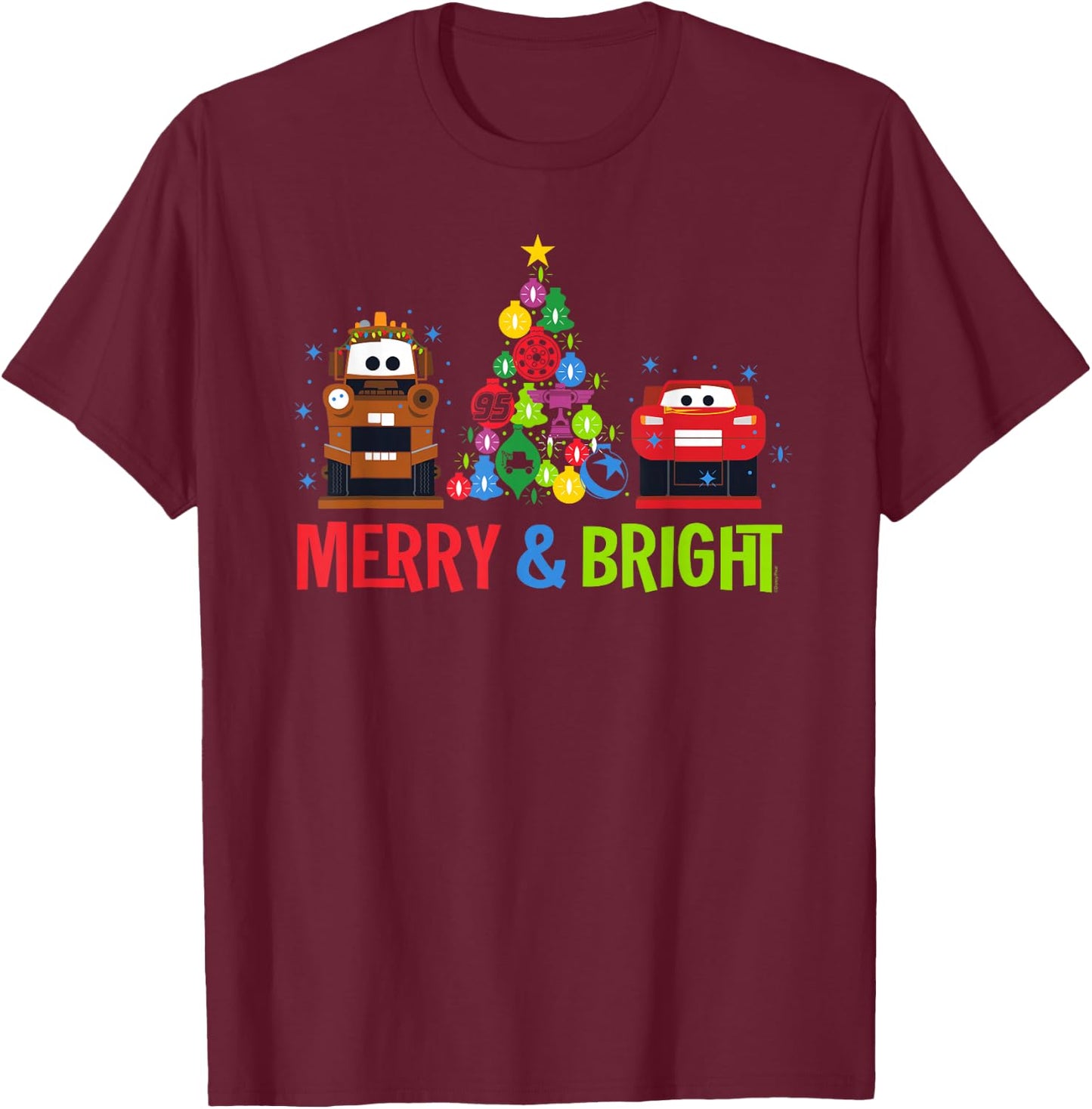 Disney and Pixar's Cars Christmas Holiday Nutcrackers T-Shirt - T-Shirt | Maroon