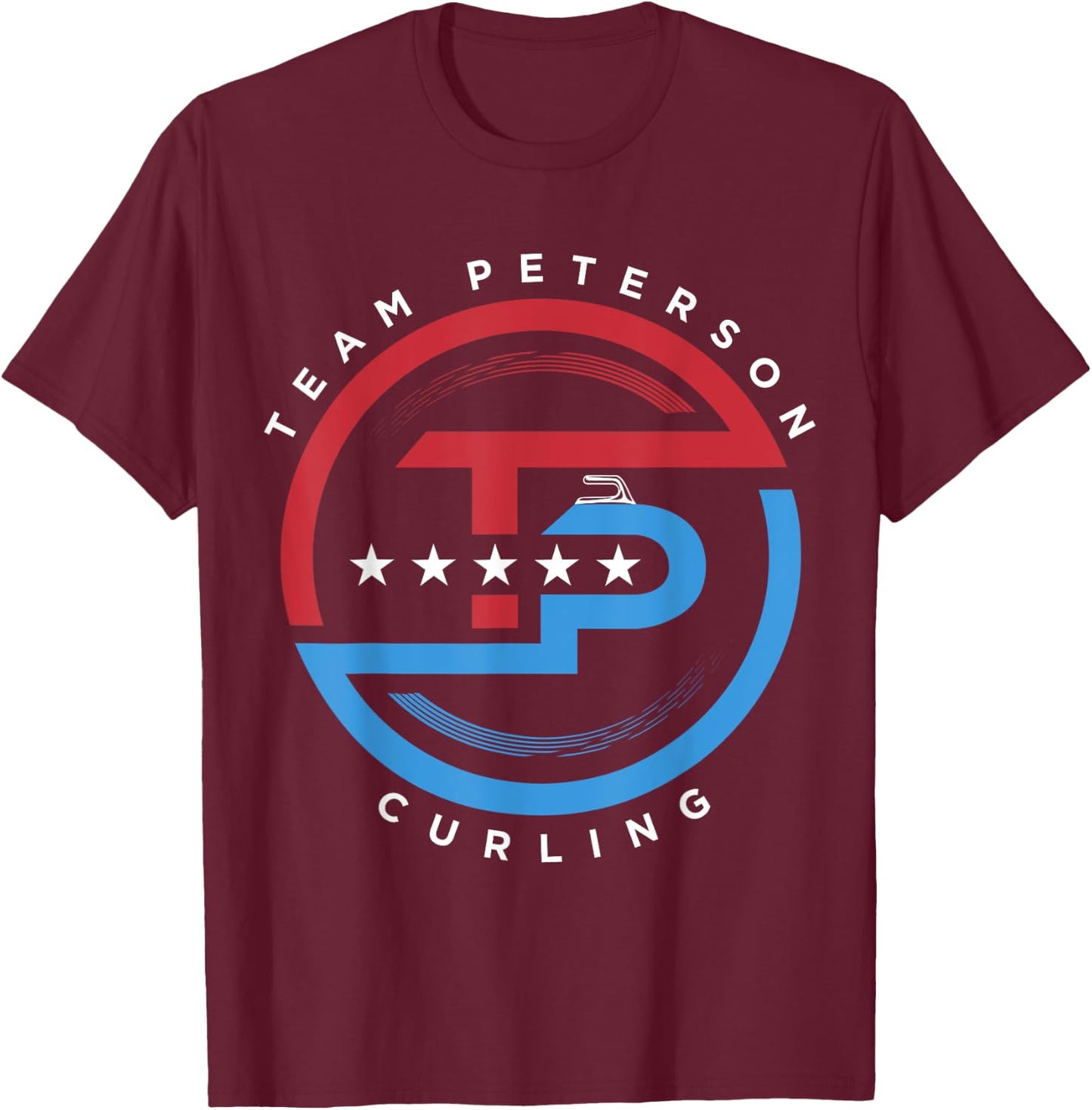 Team Peterson Curling Logo T-Shirt - T-Shirt | Maroon